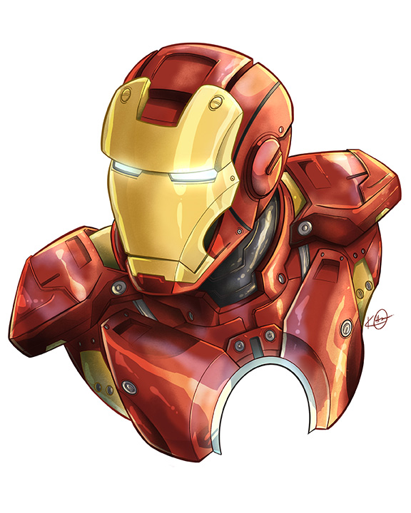 Iron man illustration upper body